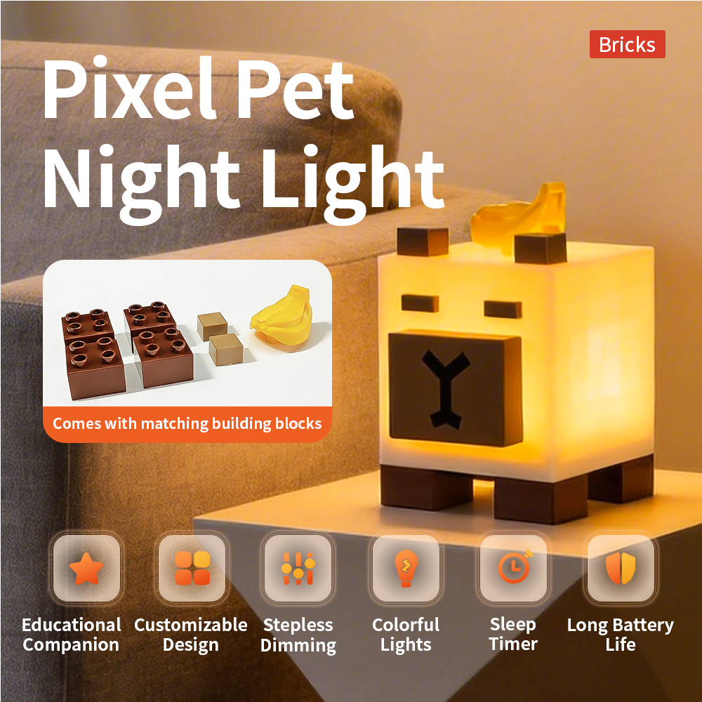 Kids Toys Bd - Capybara Pixel Pet Night Light Building