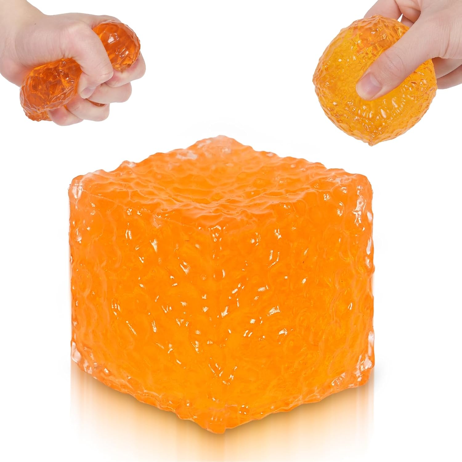 Sensory Fidget Toys - Frosted Honeycomb Ice Cube Squishy Toy,