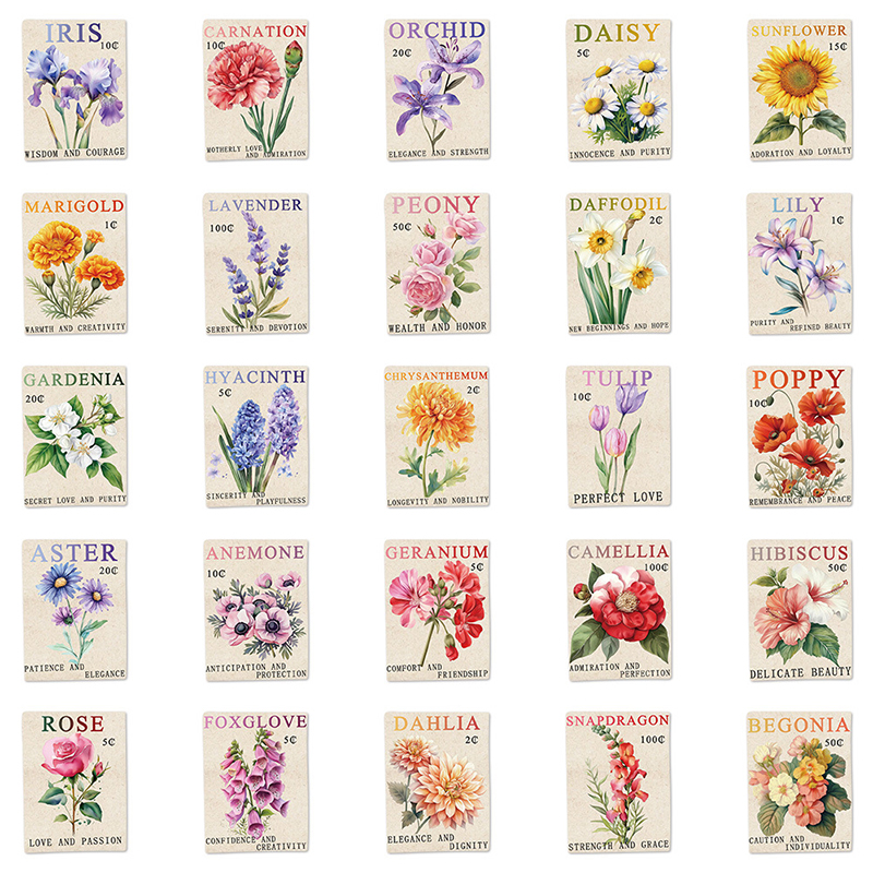 50PCS Vintage Flower Postage S - Kids Toys Vintage recensie en prijs